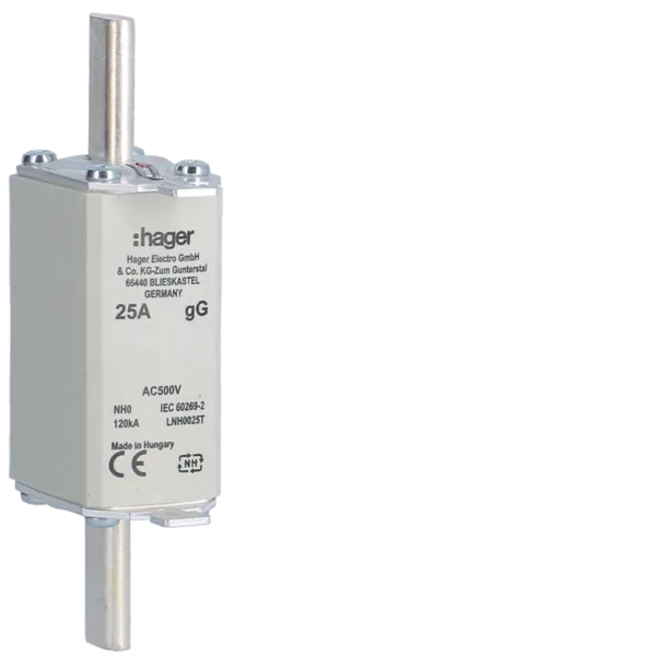 NH0 gG 25A 500V Knife Fuse image 1