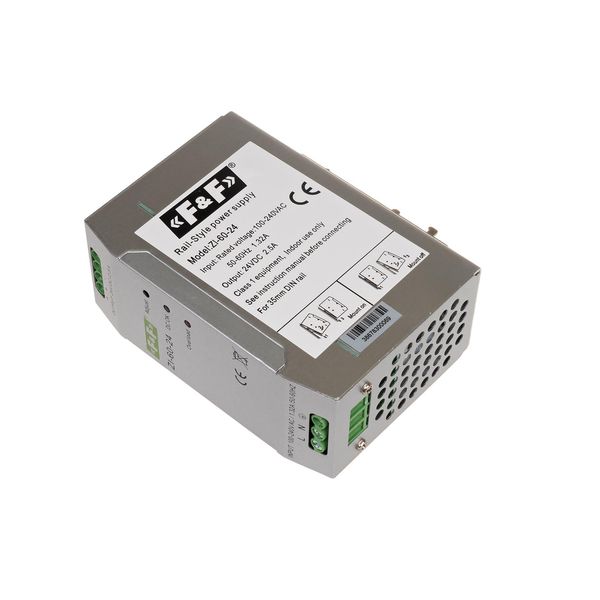industrial switching power supply, input voltage 90Ã·264V AC/120Ã·370V DC, P=60W, output voltage 24V DC image 3