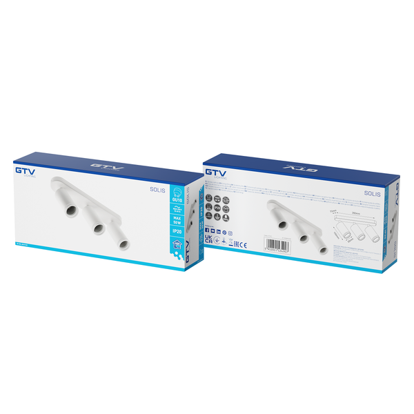 Ceiling luminaire SOLIS, IP20, max. 50 W, 3*GU10, white image 1