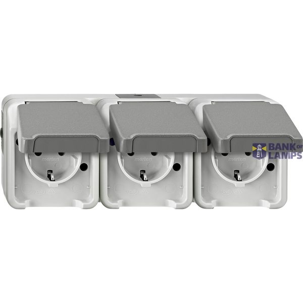 AQUASTAR WCD 3V HORIZONTAAL IP44 GRIJS image 1