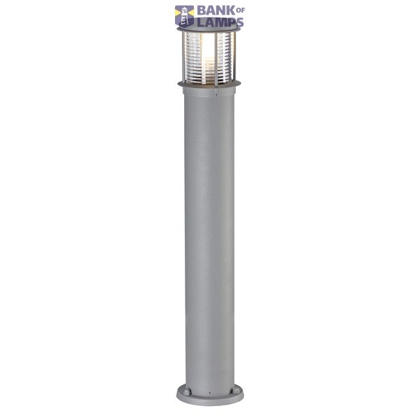 OTOS GLASS bollard light, silver-grey, E27 Energy Saver, max. 15W, IP43 image 1
