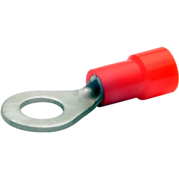 Insulated ring cable lug, 0.5-1.0 mm², AWG 20 to 18, 6.5 mm, M6, red, 6206 image 1