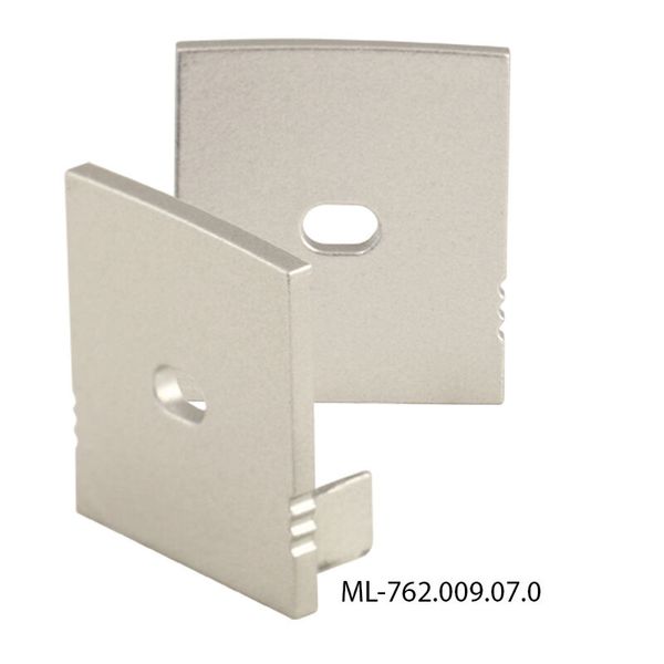 End cap with hole for ZN, silver color, 1 pc image 1