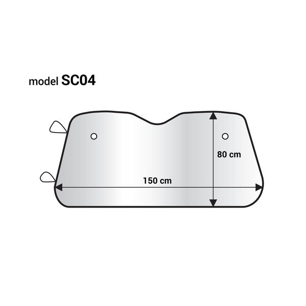 Front glass cover - 150x80 cm - silver, EPE foam image 1