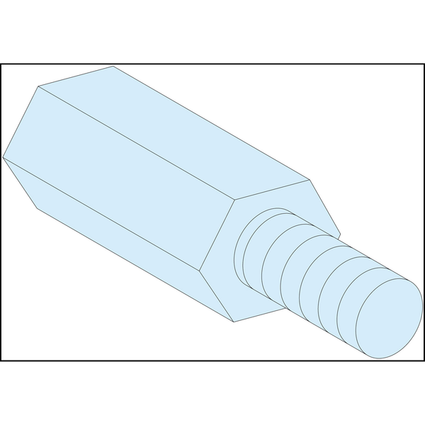 4 HEXAGONAL SPACERS M6 H25 image 1