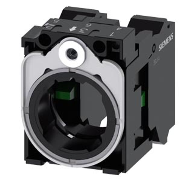 Holder for 3 modules, plastic/metal, 1 NO, 1 NO image 1