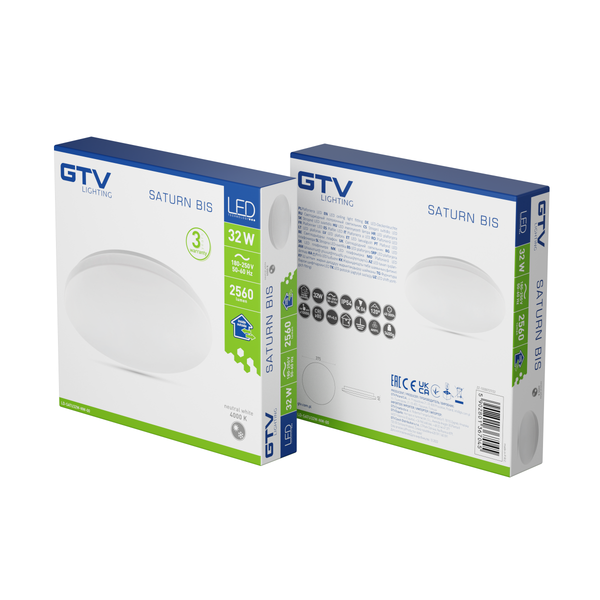 LED luminaire SATURN BIS, 32 W, 2560 lm, 4000K, AC180-250V, PF>0.9, IP54, Ø375 mm image 2