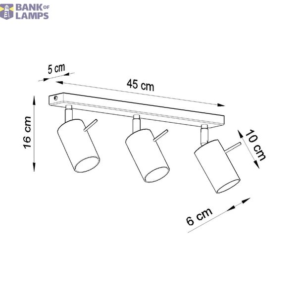 RING CEILING LAMP 3L BLACK GU10 3X40W IP20 image 6