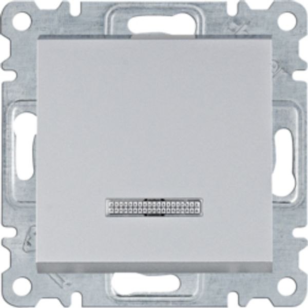 SA switch with indicator light - silver Ss/Vis image 1