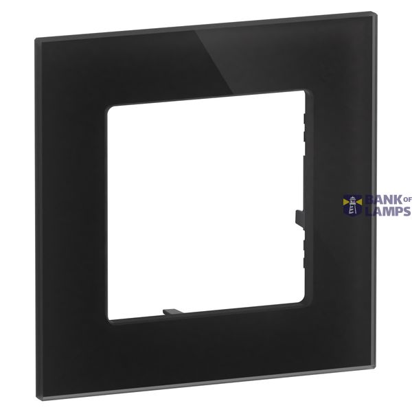 1 GANG PLATE BLACK GLASS image 1