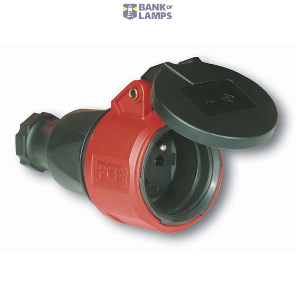 Portable single-phase rubber socket 10/16A 2 P+Z image 1