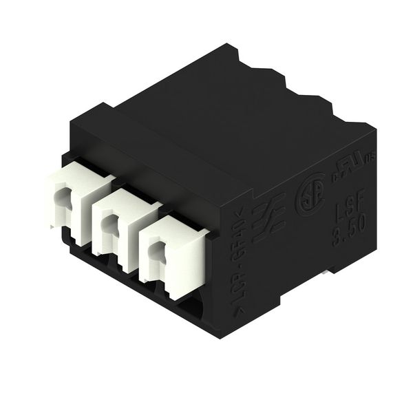 Printed circuit board terminals, 3.50 mm, Number of poles: 3, 90°, Solder pin length (l): 1.5 mm, black, PUSH IN with actuator, Clamping range, max. : 1.5 mm², Tube image 2