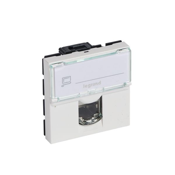 RJ45 socket Mosaic category 6 UTP 2 modules white image 1