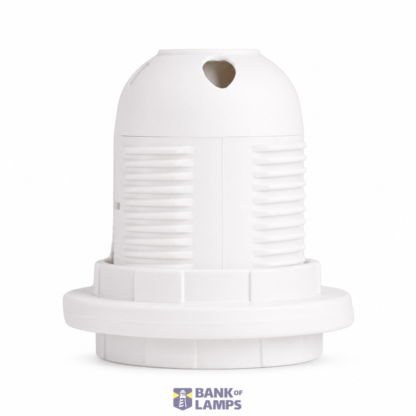 Lamp Holder with Ring E27 White (50pcs bag) image 1