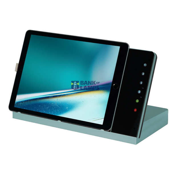 Table docking station with charging function, iPad locking and control function, housing green, glass cover black image 1