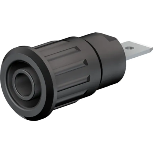 4 mm socket, flat plug connection, mounting Ø 12.2 mm, CAT III, CAT IV, black, 49.7073-21 image 1