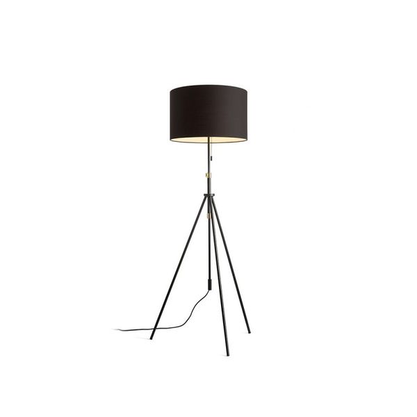 LUTON/RON 55 floor Polycotton black/black/metal 230V LED E27 15W image 1