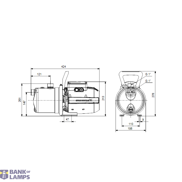 Jet pump JP 4-54 1x230V 50Hz 1,5m SCHUKO image 3