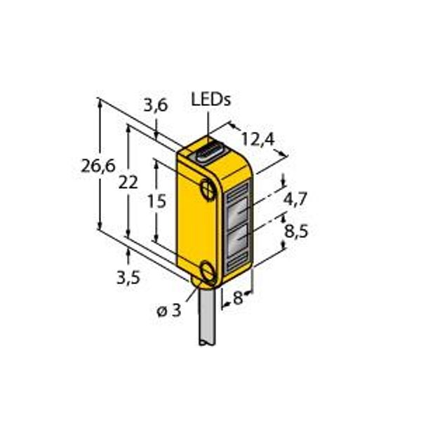 Photoelectric Sensor Diffuse Mode Sensor with Fixed-Field Background Suppression   Q12RB6FF30 image 1