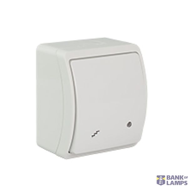 VW-3L Koala Two-Way Switch with illumination surface mounted IP44 white VW 153-51 image 1