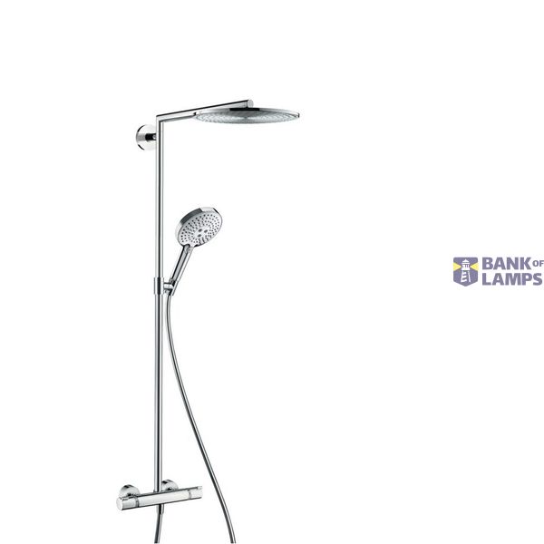 Raindance Select S 300 1jet Showerpipe with overhead shower, hand shower and thermostat, chrome image 1