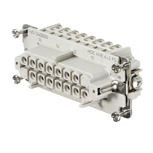 HDC insert, Female, 830 V, 20 A, Number of poles: 8, Tension-clamp connection, Size: 6 image 2