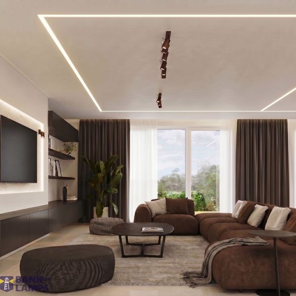 Ceiling lamp RING 3P brown image 8