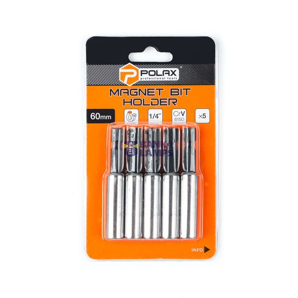 Magnet bit holder，60mm，6150CRV (5 pcs) image 1