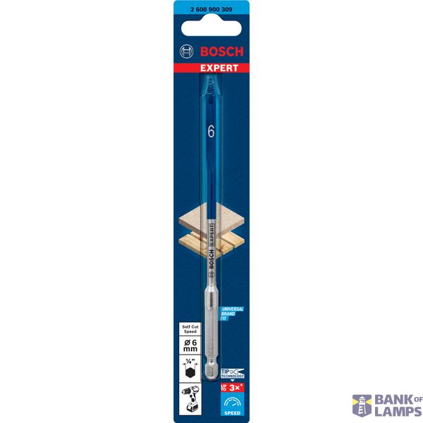 EXPERT Self Cut Speed Spade Drill Bit 6 x 152 mm image 2
