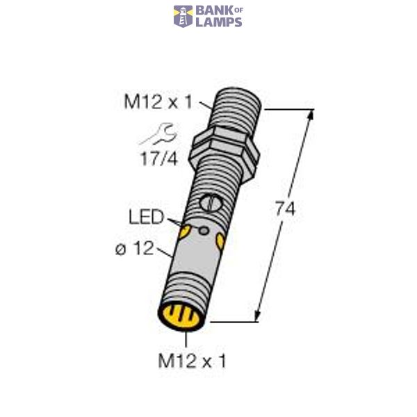 Photoelectric Sensor Diffuse Mode Sensor with Fixed-Field Background Suppression   M12NFF50Q8 image 1