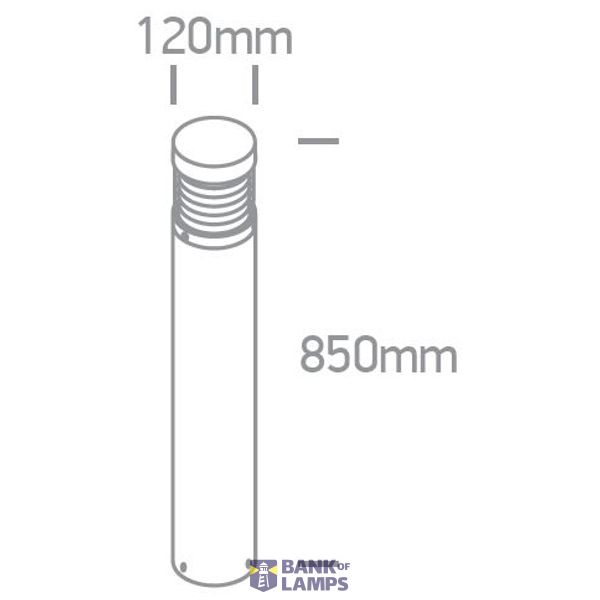 GREY BOLLARD 85cm 15W WW IP54 100-240V image 2