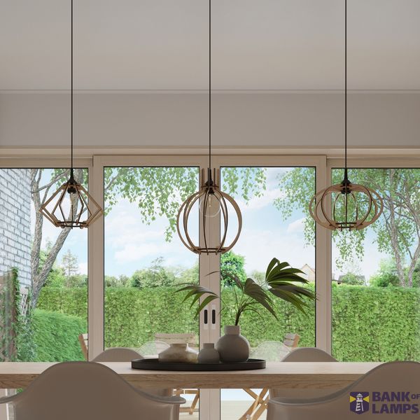 HANGING LAMP ARANCIA NATURAL WOOD E27 1X60W IP20 image 6