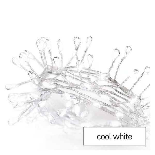 LED Christmas nano chain – hedgehog, 2.4 m, 3x AA, indoor, cool white, timer image 1