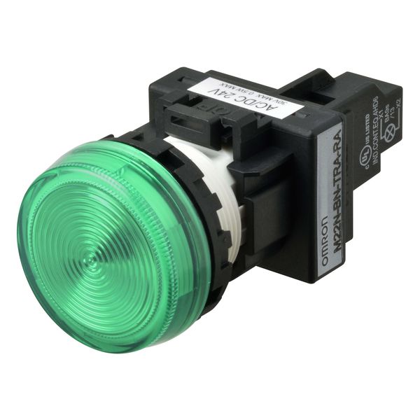 Indicator M22N flat, cap color green, LED green, LED voltage 24 VDC A2260008D image 3