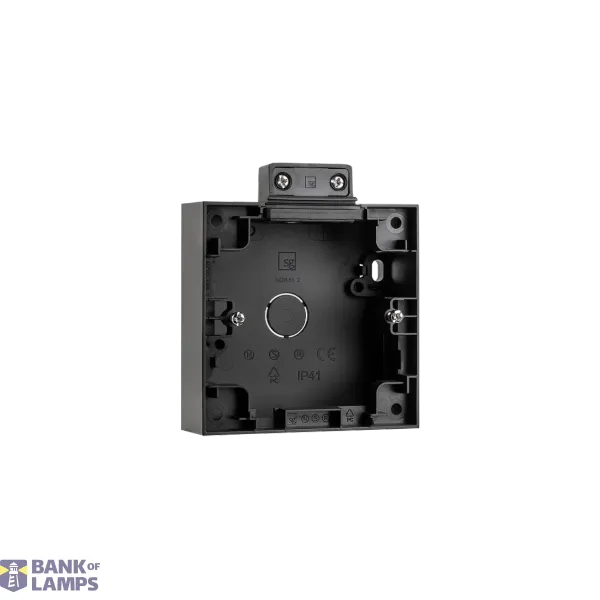 SURFACE BOX WITH STRAIN RELIEF BLACK 1X 6-PACK image 1