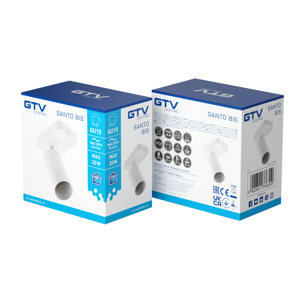 Wall luminaire SANTO BIS, GU10, IP20, max. 20 W, single, round, white image 3