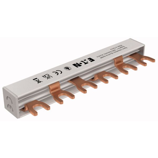 EVGK busbar fork, 3-phase, L1 - L2 - L3, shortenable version with end caps included, 6 module units, 10 mm² image 3