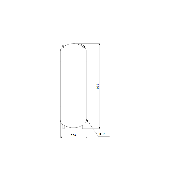 Expansion tank GT-HR-250 PN6 R1 V, vertical, diaphragm image 2