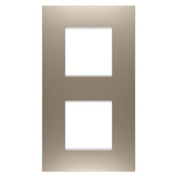 EGO INTERNATIONAL PLATE - IN PAINTED TECHNOPOLYMER - 2+2 MODULES VERTICAL - LIGHT BRONZE - CHORUSMART image 1