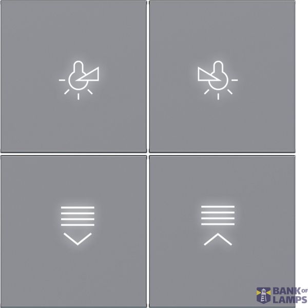 KNX pushbutton cover, 4-way, with backlight, A.x/C.x, titanium image 1