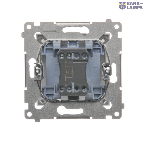Intermediate switch with indicator light, LED not replaceable Color: blue, (module), 10AX, quick connection, white image 1