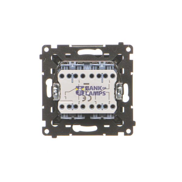 Double intermediate switch without pictogram, (module), Simon 24, IP20, 10AX, champagne matt image 1