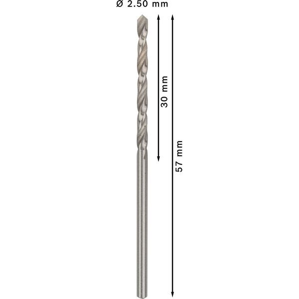 Metal drill bits HSS-G, DIN 338 2,5 x 30 x 57 mm 10 pcs. image 3