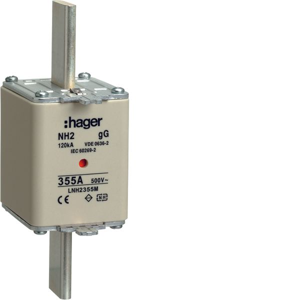 NH fuse NH2 gG 500V 355A central indic. image 1