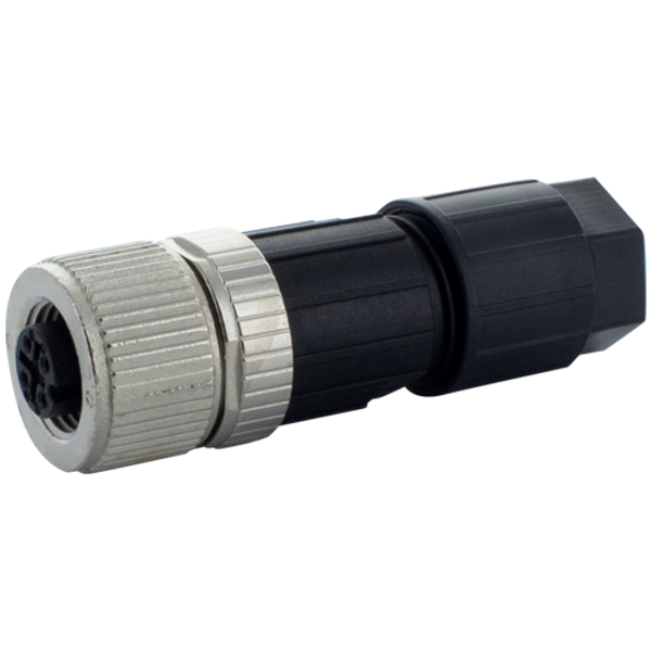 M12 female 0° A-cod. Push-In 5-pol., 0,14 - 0,75mm², 4 - 8mm image 1