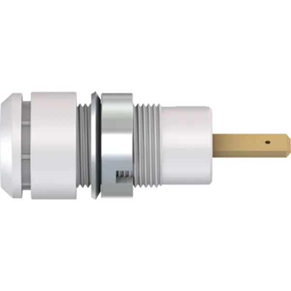 2 mm socket, flat plug connection, mounting Ø 8.6 mm, CAT III, white, 65.9098-29 image 1
