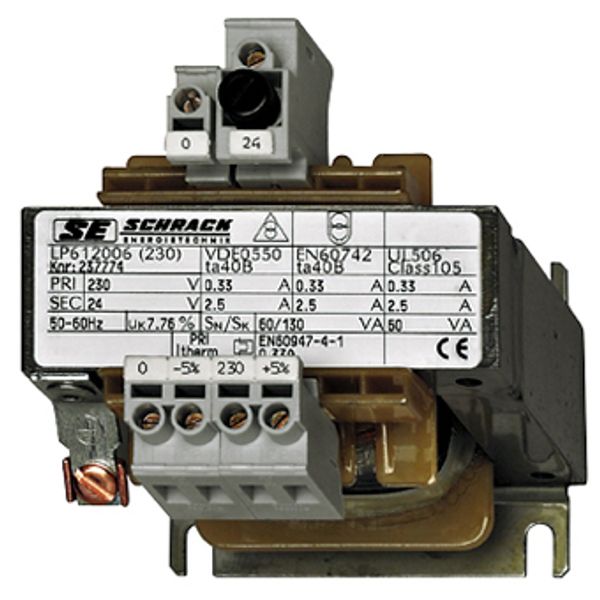 Single-phase Control Isolating Transformer 200-500/230,200VA (The price is shown without markup on metals. Request a quote for accurate information) image 1