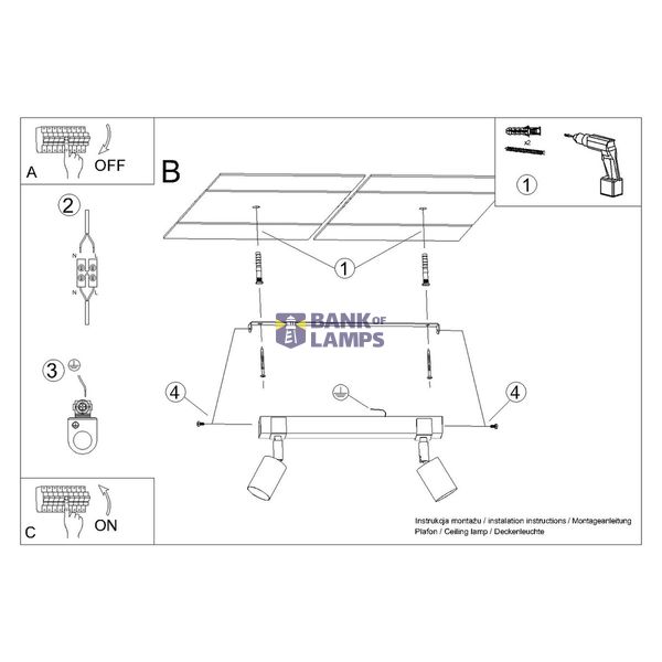 Ceiling lamp FAGER 2 black image 7