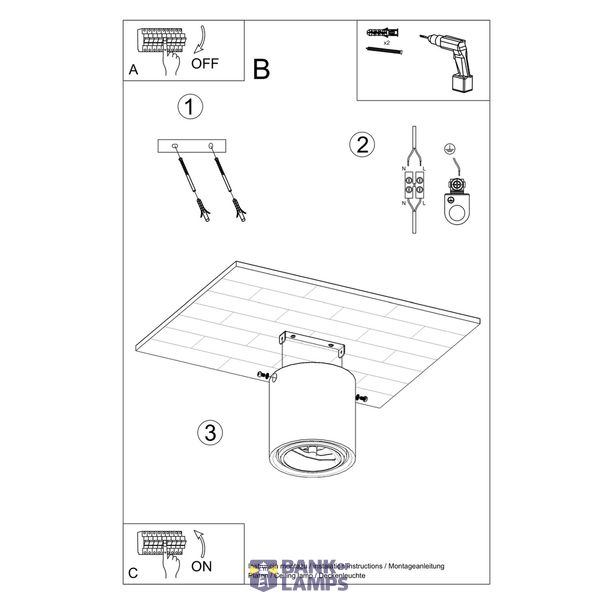 Spot CULLO 140 beton GU10 1x40W IP20 image 3