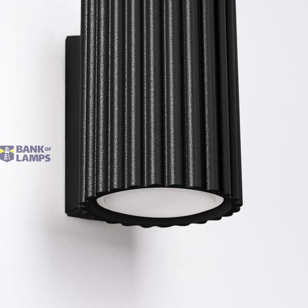 STYLISH BLACK WALL LAMP FOR HALLWAY FROM THE CARBON SERIES, GROOVED, GU10 LAMPSHADE image 3